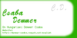 csaba demmer business card